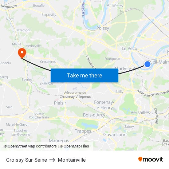 Croissy-Sur-Seine to Montainville map