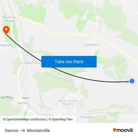 Davron to Montainville map