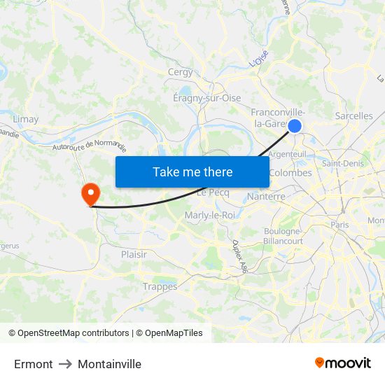 Ermont to Montainville map