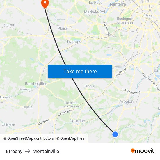 Etrechy to Montainville map