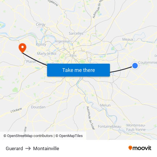 Guerard to Montainville map