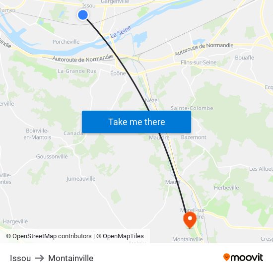 Issou to Montainville map