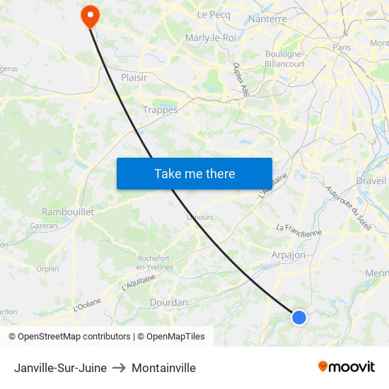 Janville-Sur-Juine to Montainville map