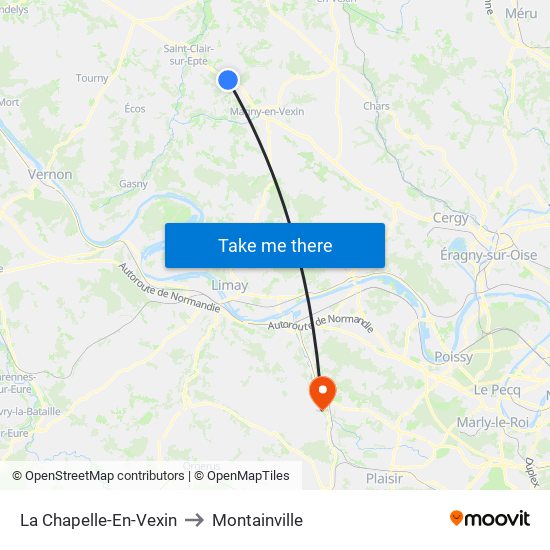 La Chapelle-En-Vexin to Montainville map