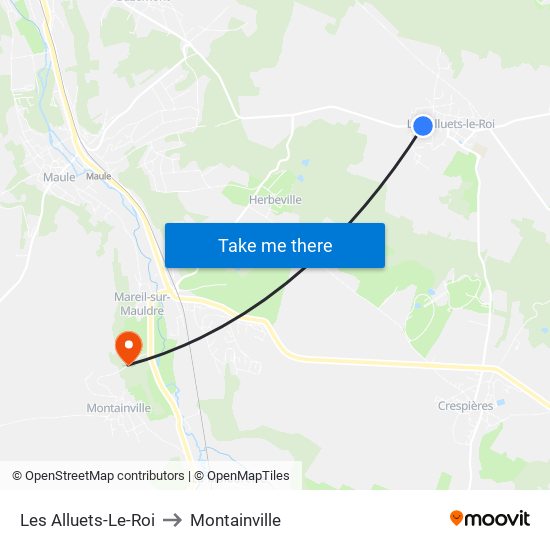 Les Alluets-Le-Roi to Montainville map
