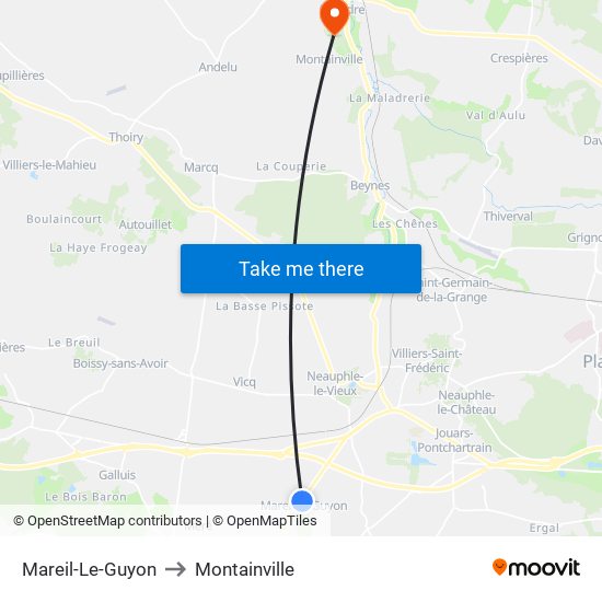 Mareil-Le-Guyon to Montainville map