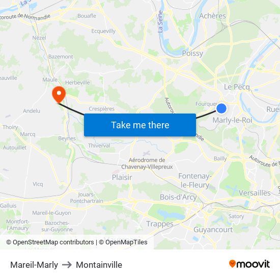 Mareil-Marly to Montainville map