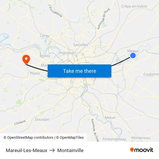 Mareuil-Les-Meaux to Montainville map