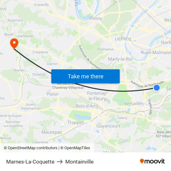 Marnes-La-Coquette to Montainville map