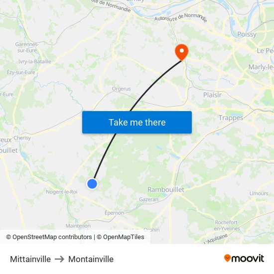 Mittainville to Montainville map