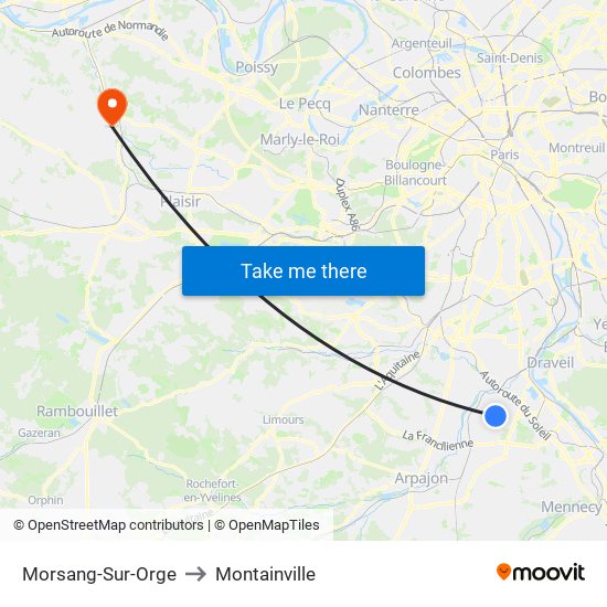 Morsang-Sur-Orge to Montainville map