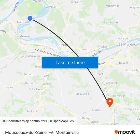 Mousseaux-Sur-Seine to Montainville map