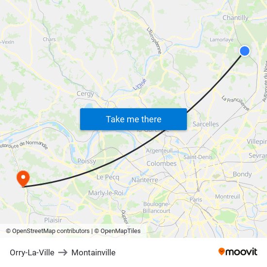 Orry-La-Ville to Montainville map