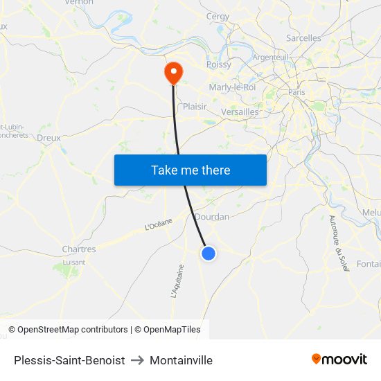 Plessis-Saint-Benoist to Montainville map