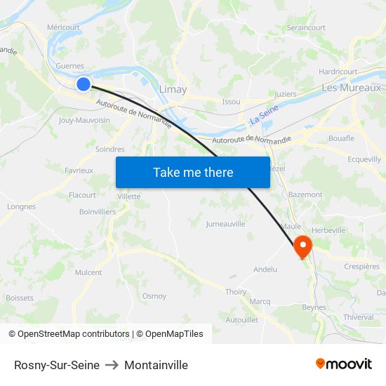 Rosny-Sur-Seine to Montainville map