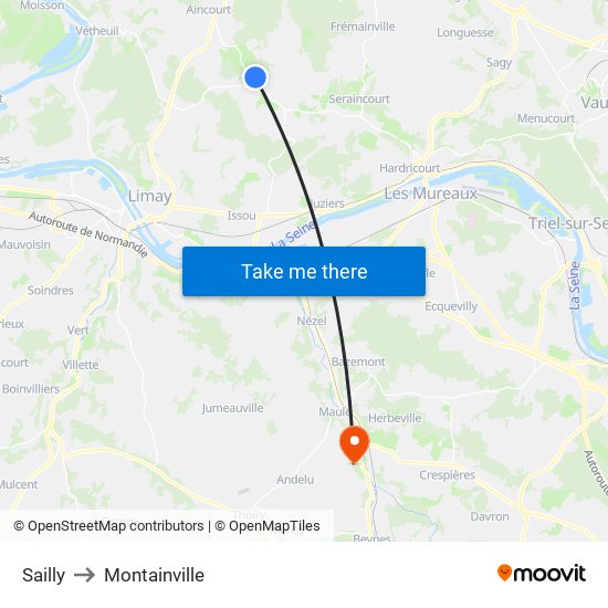 Sailly to Montainville map