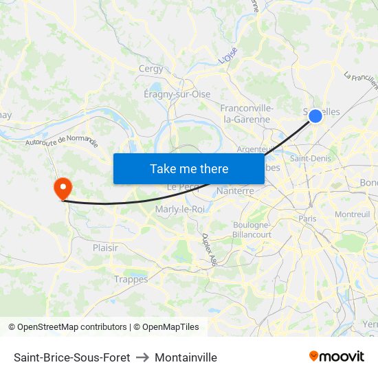 Saint-Brice-Sous-Foret to Montainville map