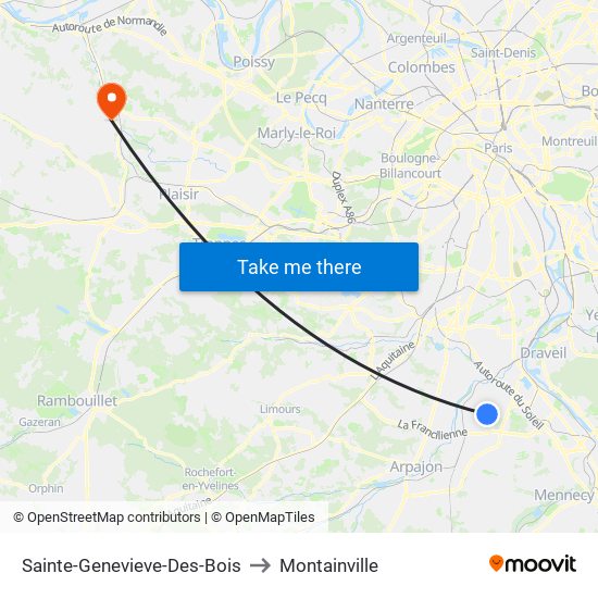 Sainte-Genevieve-Des-Bois to Montainville map