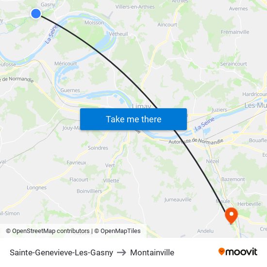 Sainte-Genevieve-Les-Gasny to Montainville map