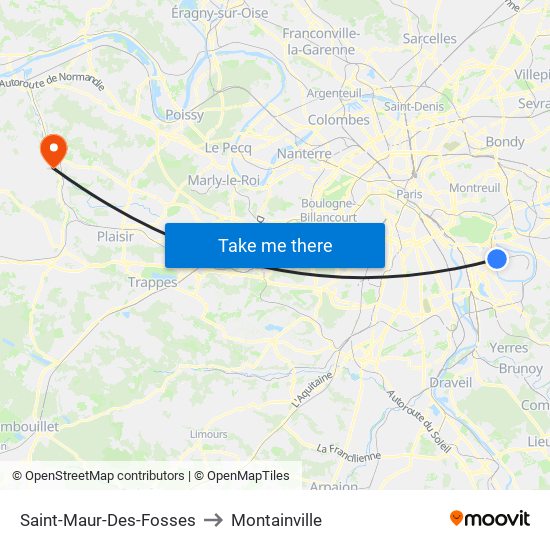 Saint-Maur-Des-Fosses to Montainville map
