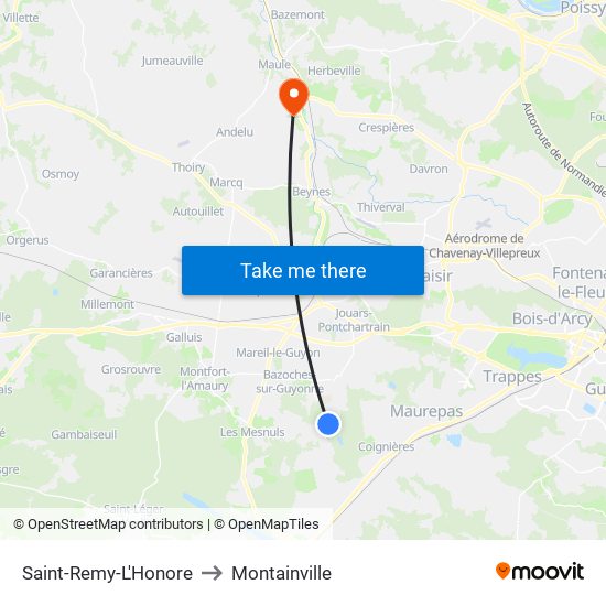 Saint-Remy-L'Honore to Montainville map