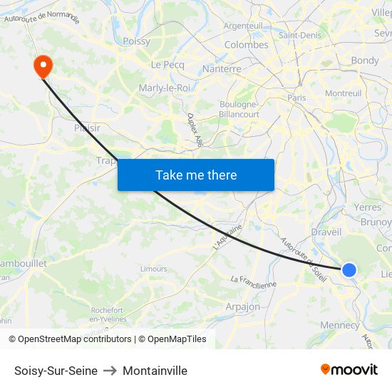 Soisy-Sur-Seine to Montainville map