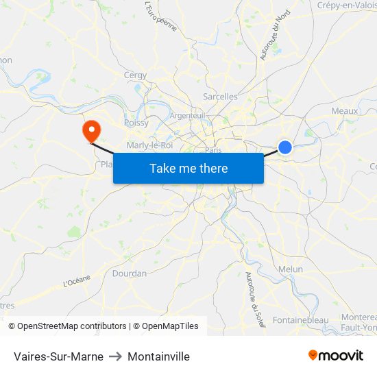 Vaires-Sur-Marne to Montainville map