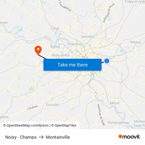 Noisy - Champs to Montainville map