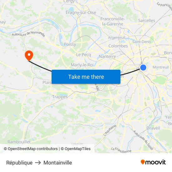 République to Montainville map