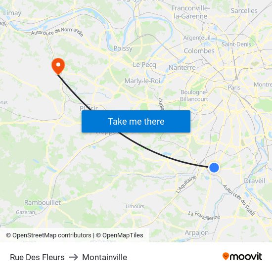 Rue Des Fleurs to Montainville map