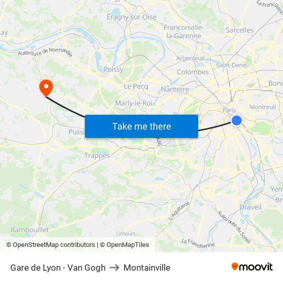 Gare de Lyon - Van Gogh to Montainville map