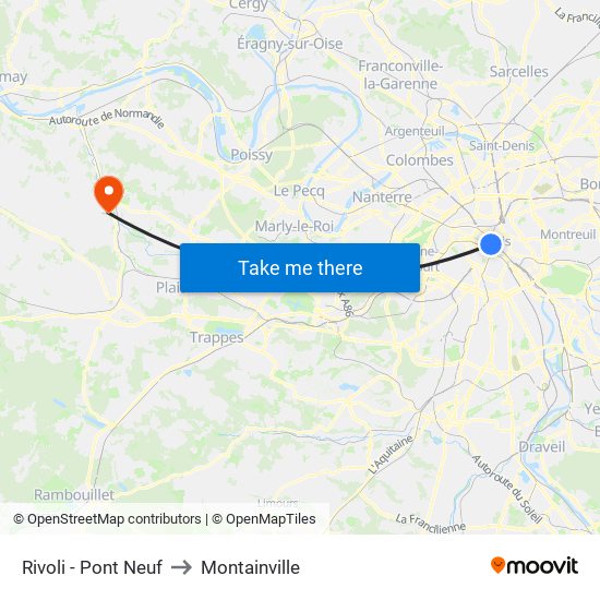 Rivoli - Pont Neuf to Montainville map