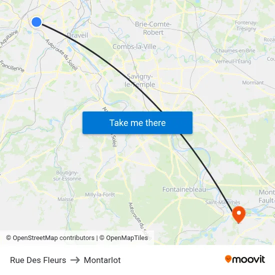Rue Des Fleurs to Montarlot map
