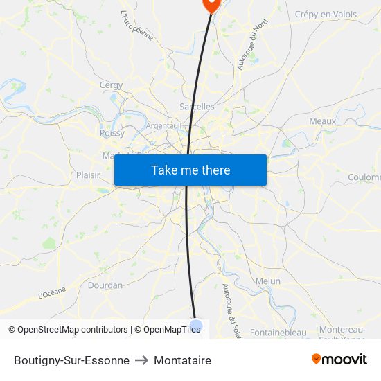 Boutigny-Sur-Essonne to Montataire map