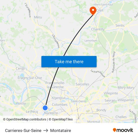 Carrieres-Sur-Seine to Montataire map