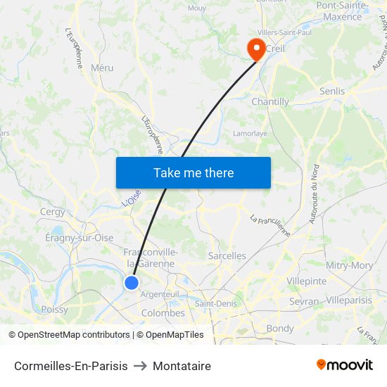 Cormeilles-En-Parisis to Montataire map