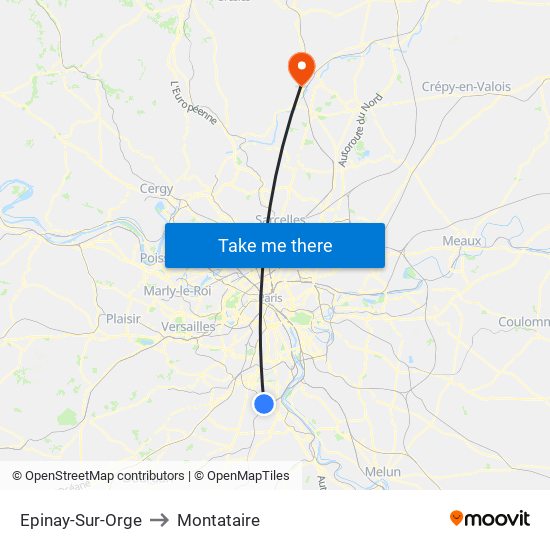 Epinay-Sur-Orge to Montataire map