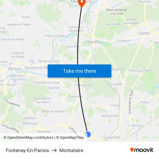 Fontenay-En-Parisis to Montataire map