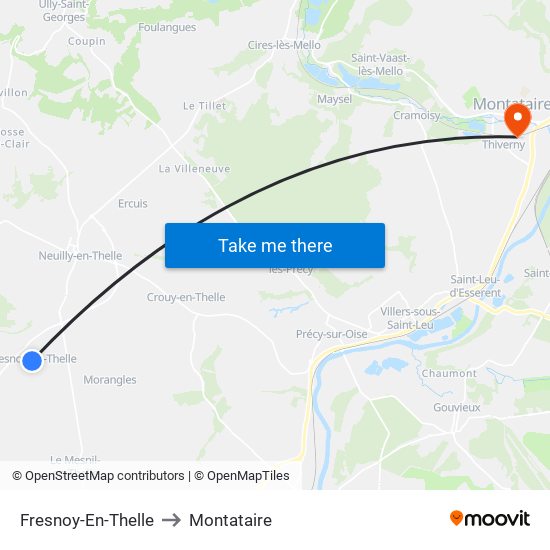 Fresnoy-En-Thelle to Montataire map