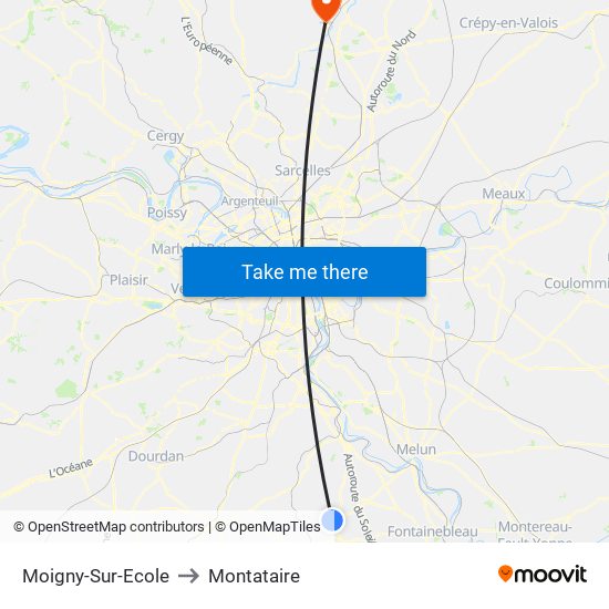 Moigny-Sur-Ecole to Montataire map