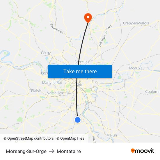 Morsang-Sur-Orge to Montataire map