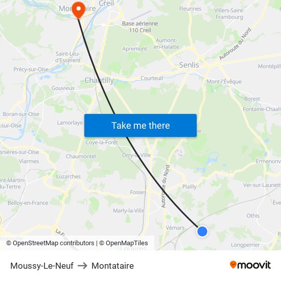 Moussy-Le-Neuf to Montataire map