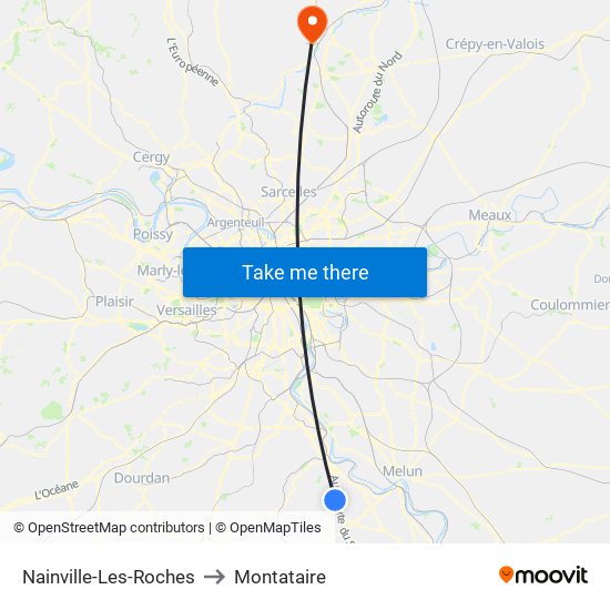Nainville-Les-Roches to Montataire map