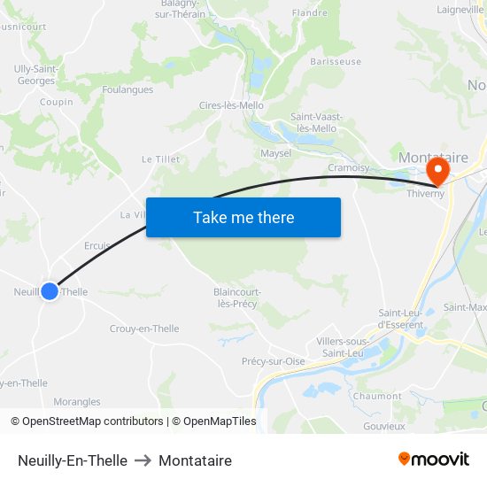 Neuilly-En-Thelle to Montataire map