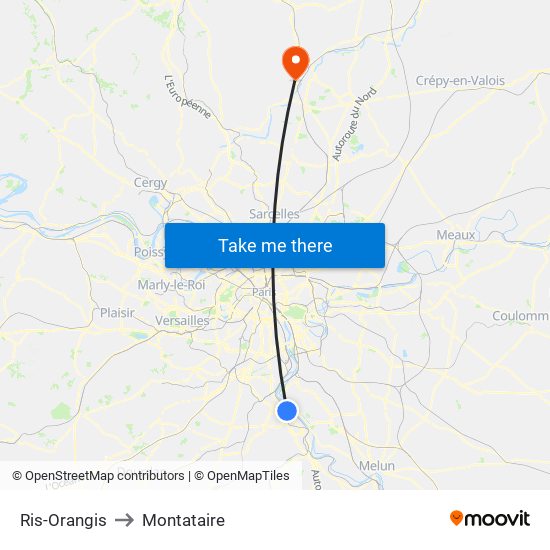 Ris-Orangis to Montataire map