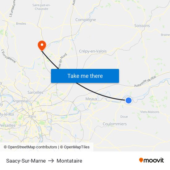Saacy-Sur-Marne to Montataire map