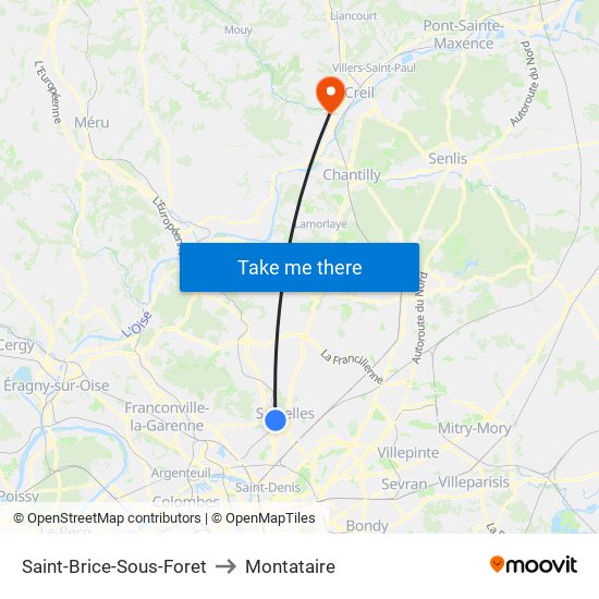 Saint-Brice-Sous-Foret to Montataire map