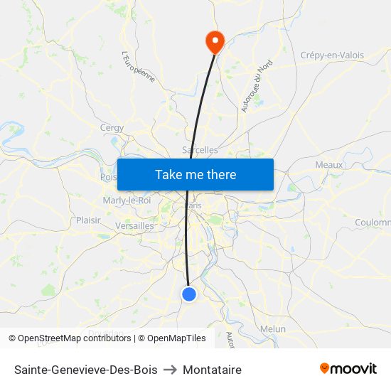 Sainte-Genevieve-Des-Bois to Montataire map