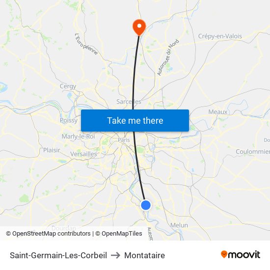 Saint-Germain-Les-Corbeil to Montataire map
