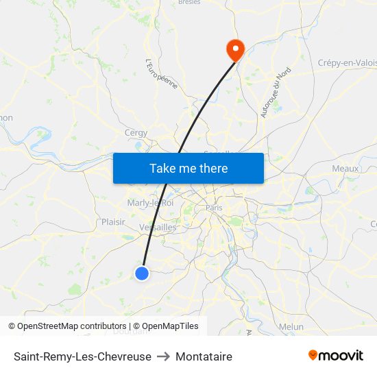 Saint-Remy-Les-Chevreuse to Montataire map